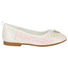 Girls Ivory Glitters Ballerina Shoes, 1, hi-res