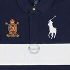Boys Navy Blue & White Pony Logo Polo Shirt, 1, hi-res