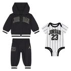 Baby Boys White & Black Jordan Logo Tracksuit Set (3 Piece), 1, hi-res