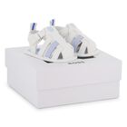 Baby Boys White Logo Sandals, 1, hi-res