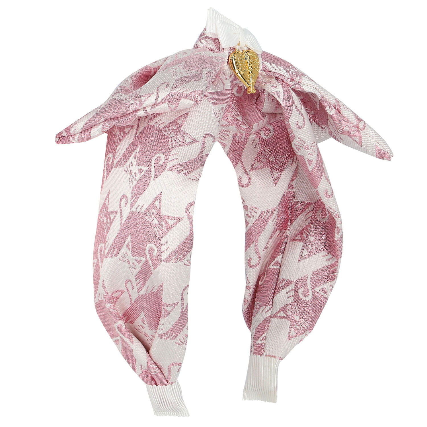 Girls Pink & White Bow Headband, 14, hi-res