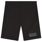 Black Logo Softskin Cycling Shorts, 3, hi-res