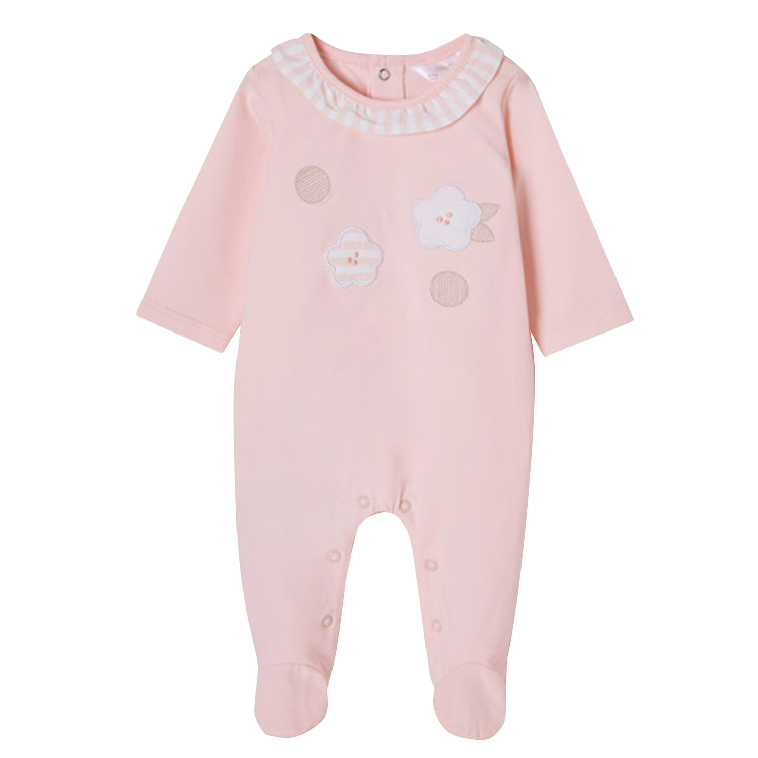 Baby Girls Pink Floral Babygrow, 1, hi-res