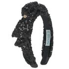Girls Black Sequin Headband, 1, hi-res