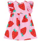 Baby Girls Pink Strawberry Dress Set, 1, hi-res