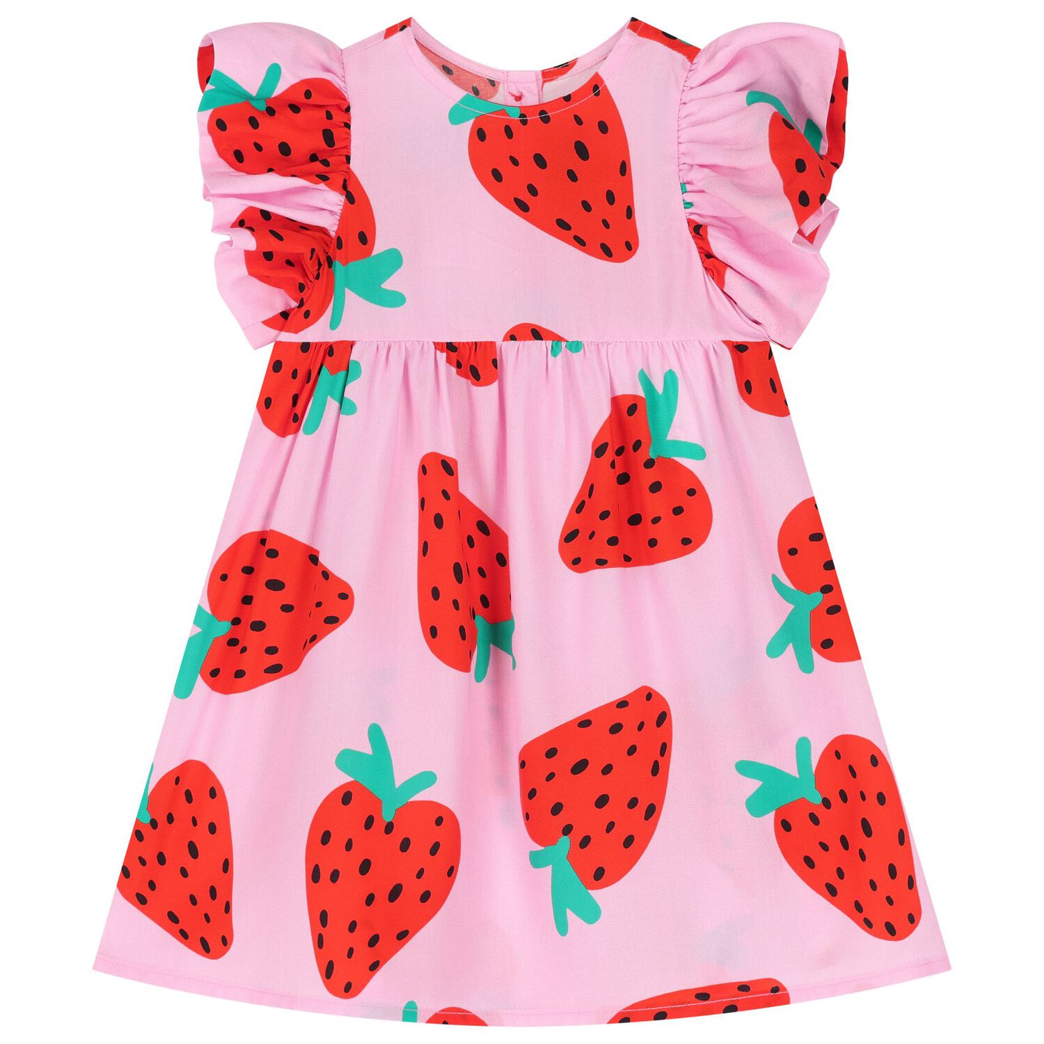 Baby Girls Pink Strawberry Dress Set, 1, hi-res