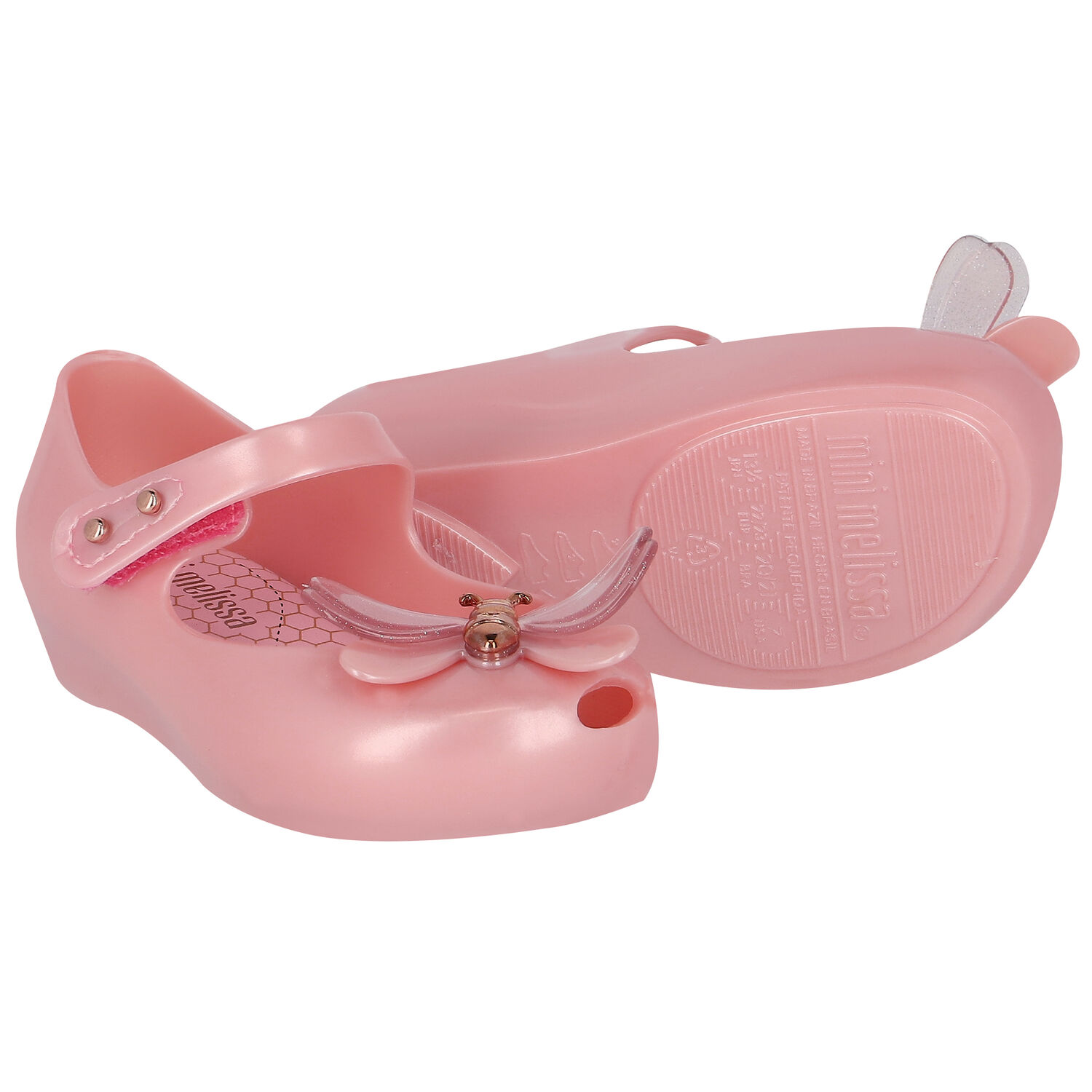 Younger Girls Pink Bugs Jelly Shoes, 1, hi-res