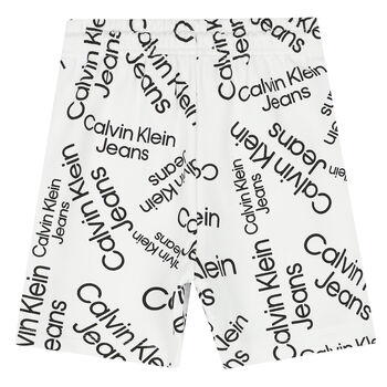 Boys White Logo Shorts