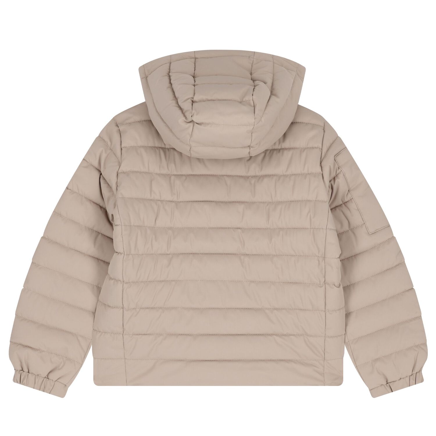 Boys Beige Logo Puffer Jacket, 1, hi-res