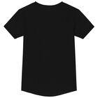 Girls Black Logo Sequins T-Shirt, 1, hi-res