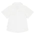 Younger Boys White Logo Shirt, 1, hi-res