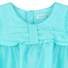 Baby Girls Blue Ruffled Dress, 1, hi-res