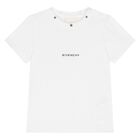Younger Boys White Logo T-Shirt, 1, hi-res