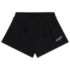 Girls Black Logo Shorts, 1, hi-res