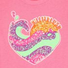 Girls Pink Embellished Logo Dress, 1, hi-res