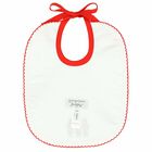 Baby White Embroidered Bib, 1, hi-res
