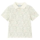 Boys Ivory & Green Scooter Polo Shirt, 1, hi-res