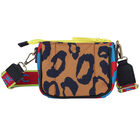 Girls Beige & Blue Leopard Print Shoulder Bag, 1, hi-res