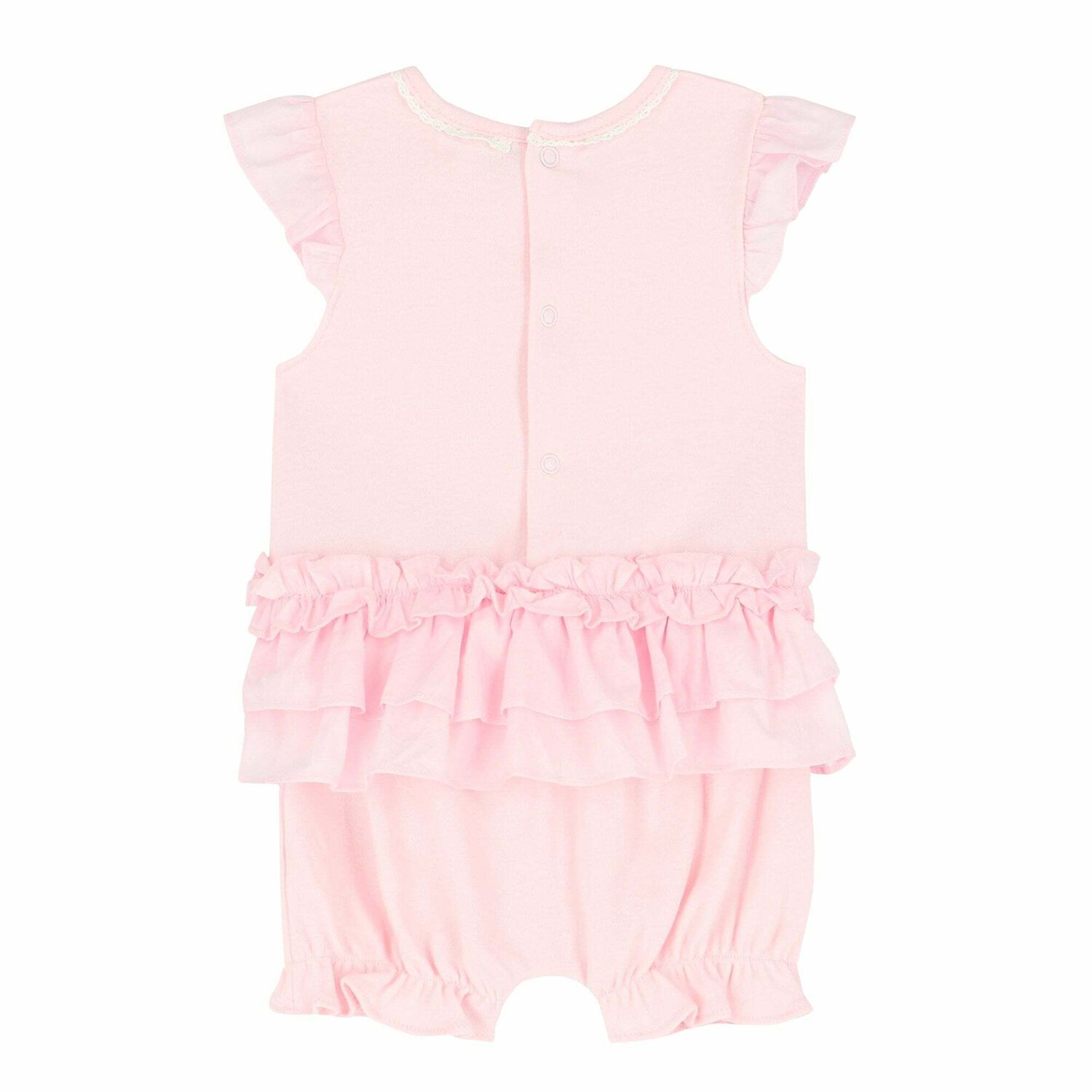 Baby Girls Pink Butterfly Romper, 1, hi-res