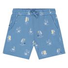Younger Boys White & Blue Shorts Set, 1, hi-res