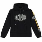 Boys Black Logo Hooded Top, 1, hi-res