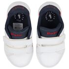 Younger Boys White Logo Trainers, 1, hi-res