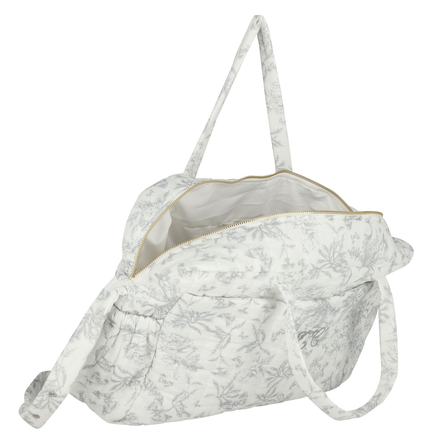 Ivory & Grey Toile De Jouy Baby Changing Bag, 2, hi-res