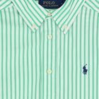 Boys White & Green Striped Logo Shirt, 1, hi-res