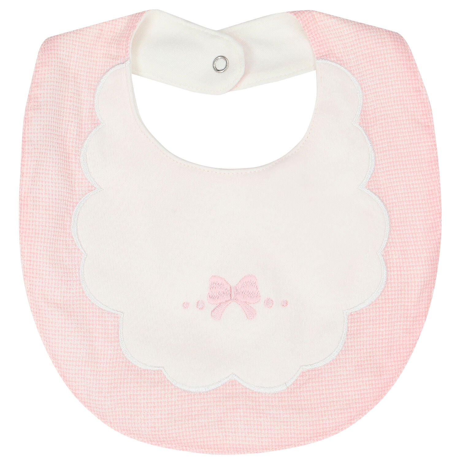 Baby Girls Pink & Ivory Bib ( 2-Pack ), 1, hi-res