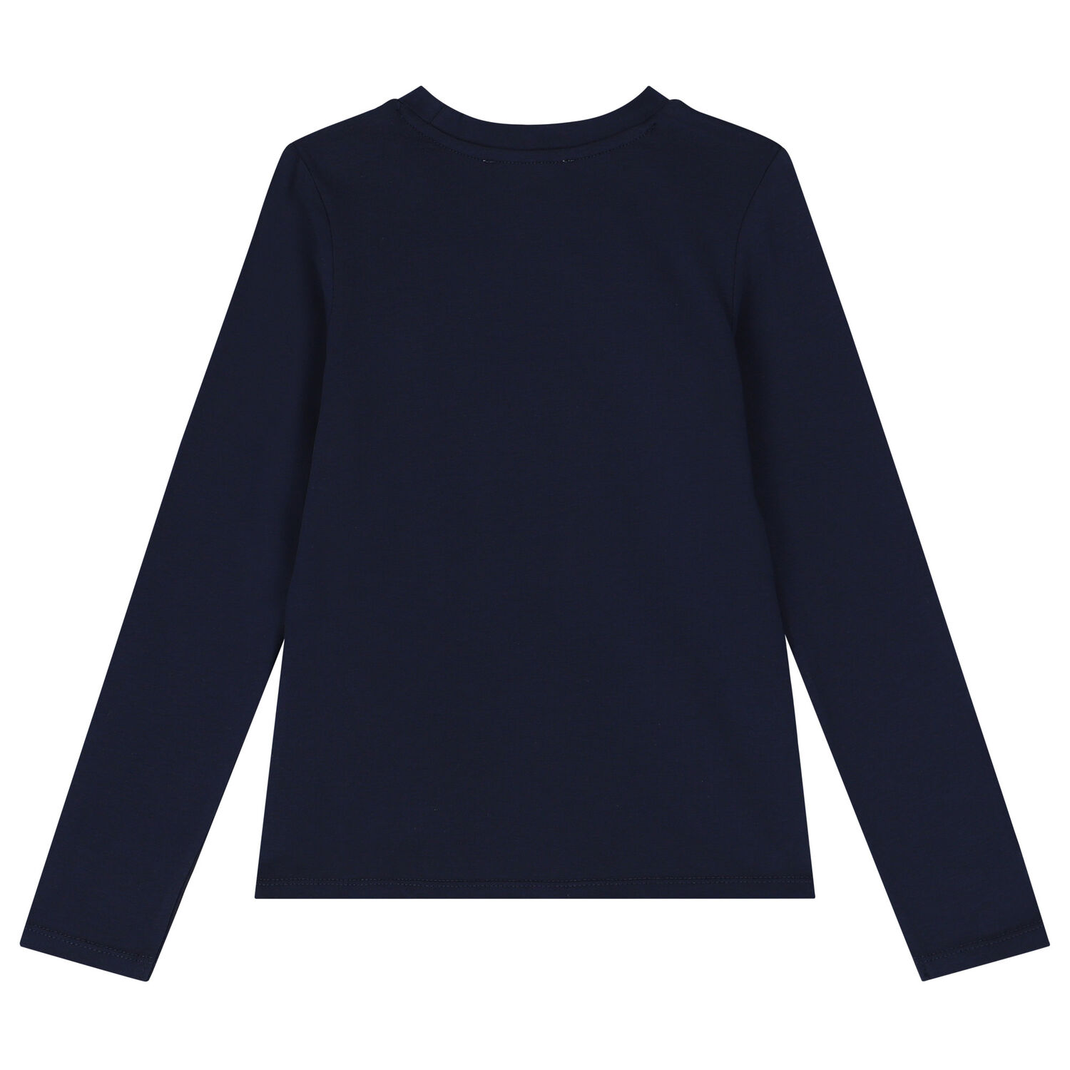 Girls Navy Blue Logo Long Sleeve Top, 1, hi-res