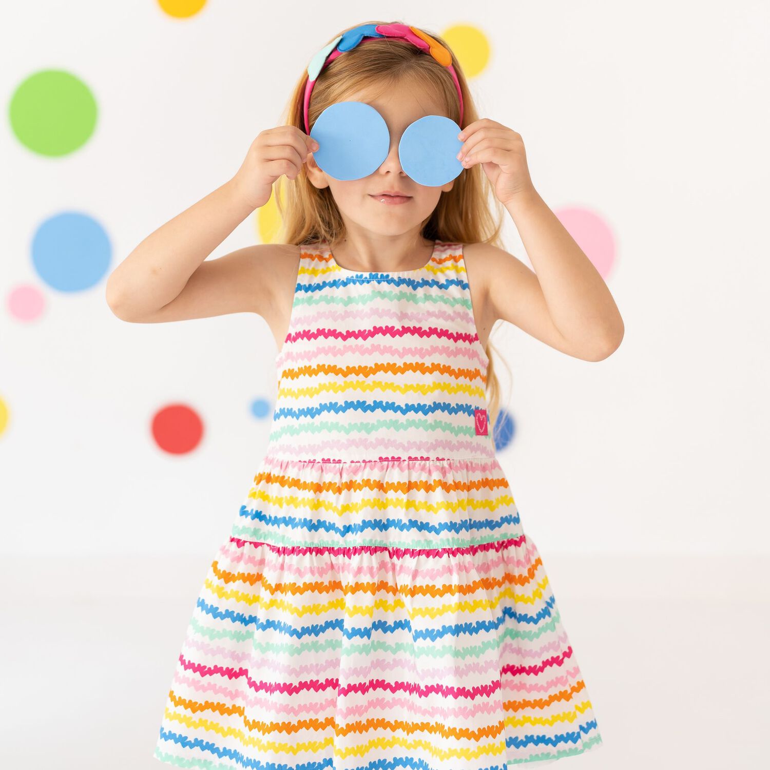 Girls Multi-Coloured Heart Dress, 1, hi-res image number null
