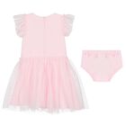 Baby Girls Pink Tulle Dress, 1, hi-res