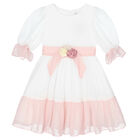 Girls Ivory Chiffon Dress, 1, hi-res