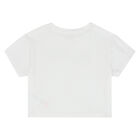 Girls White Logo T-Shirt, 1, hi-res