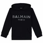 Black Logo Hooded Top, 1, hi-res