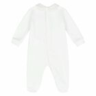 Baby Girls White Embellished Babygrow , 2, hi-res
