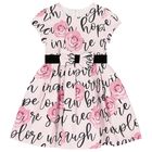 Girls Pink Floral Dress, 1, hi-res