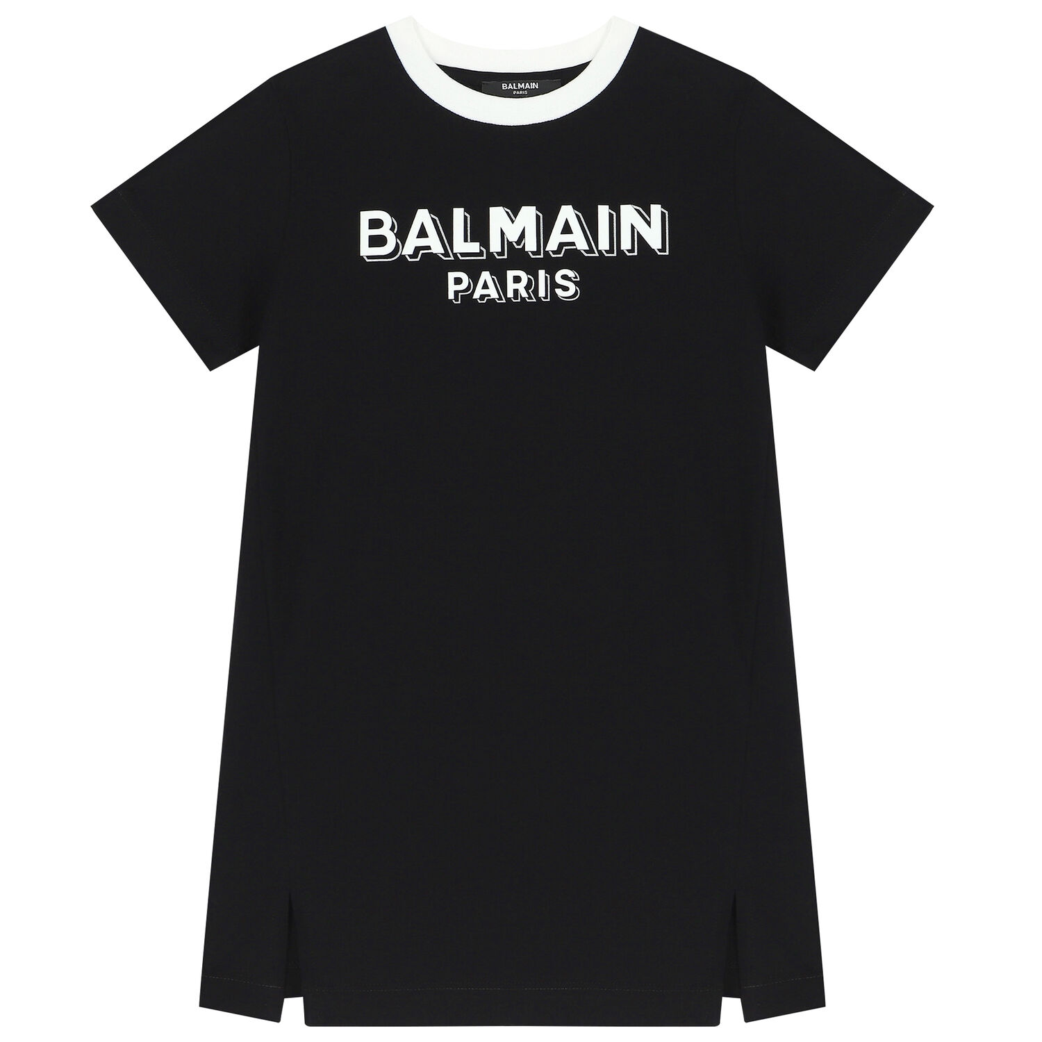 Girls Black Logo T-Shirt Dress, 1, hi-res