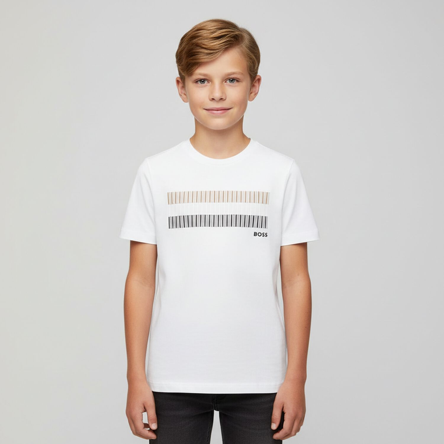 Boys White Logo T-Shirt, 2, hi-res image number null