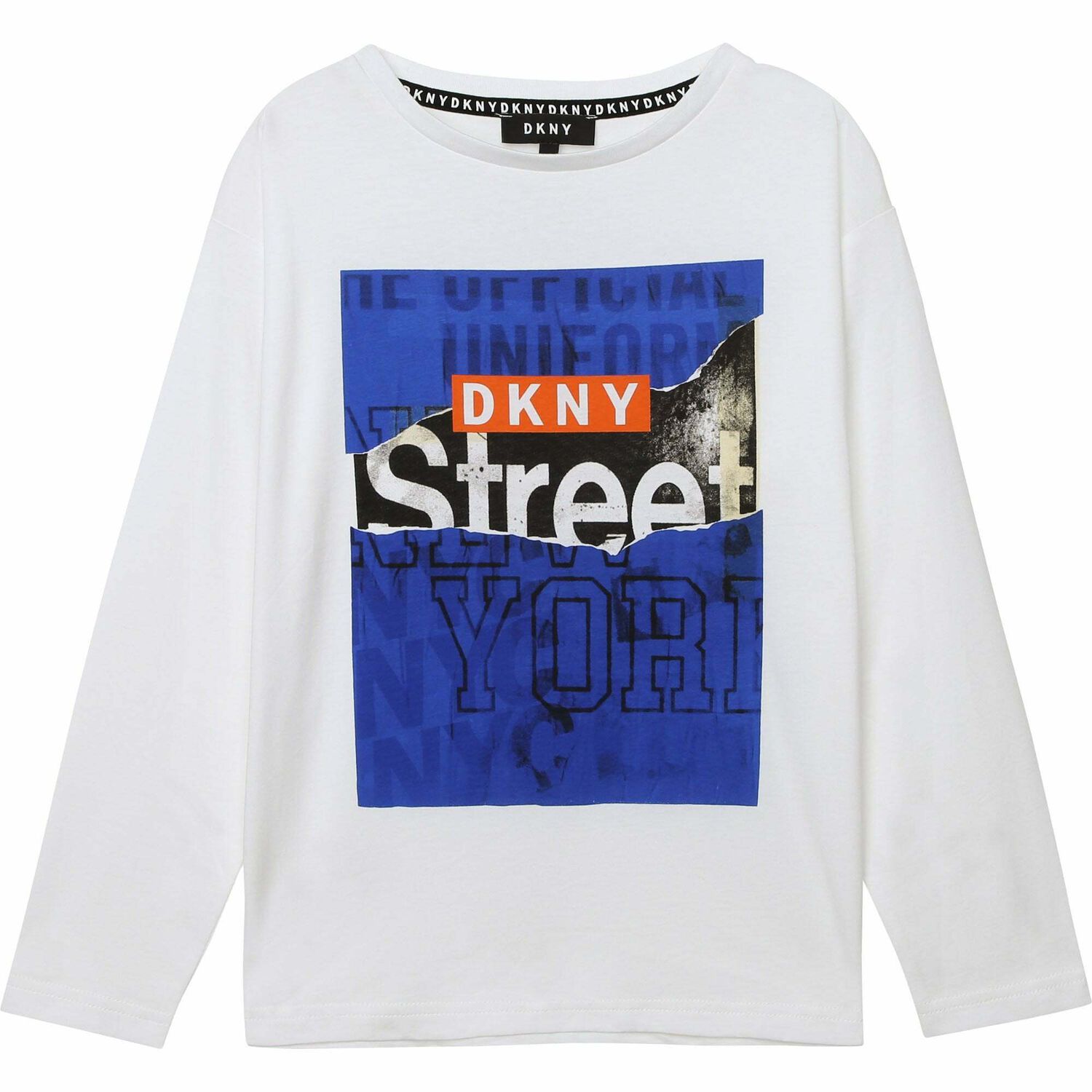 Boys White Logo Long Sleeved Top, 1, hi-res image number null