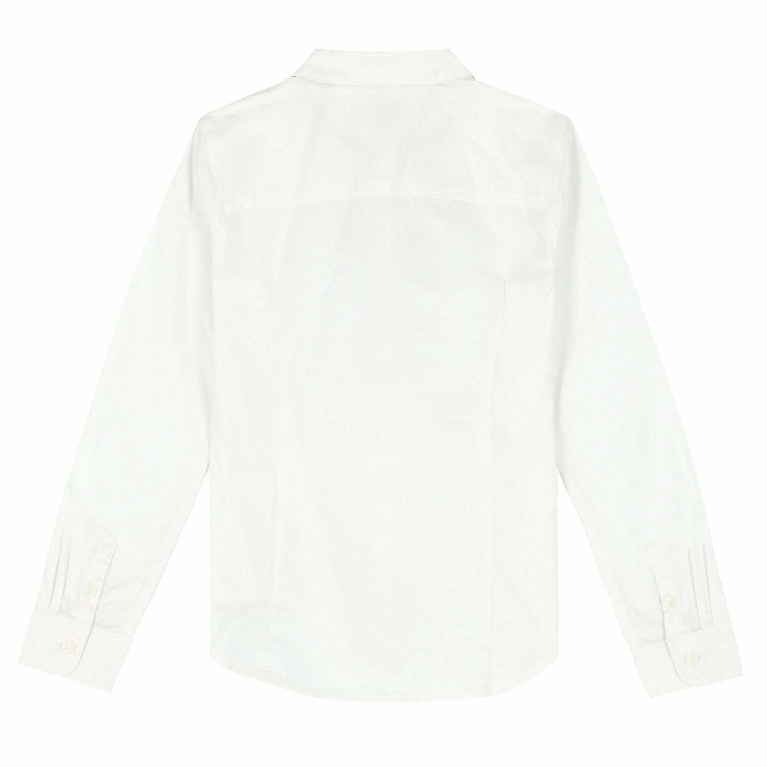 Girls White Cotton Logo Blouse, 1, hi-res