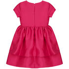 Girls Pink Ruffled Satin Dress, 1, hi-res