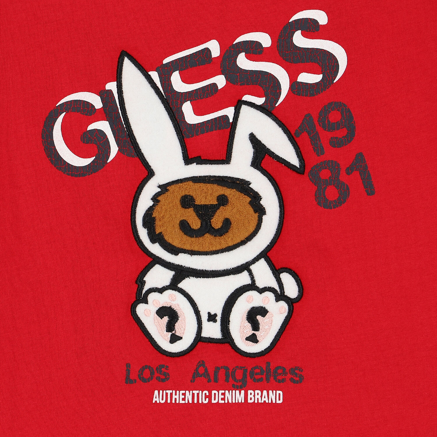 Boys Red Bunny Bear Logo T-Shirt, 1, hi-res