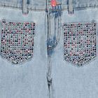 Girls Blue Denim Rhinestone Jeans, 1, hi-res