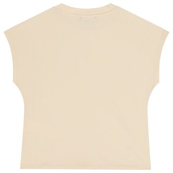 Girls Beige Logo T-Shirt