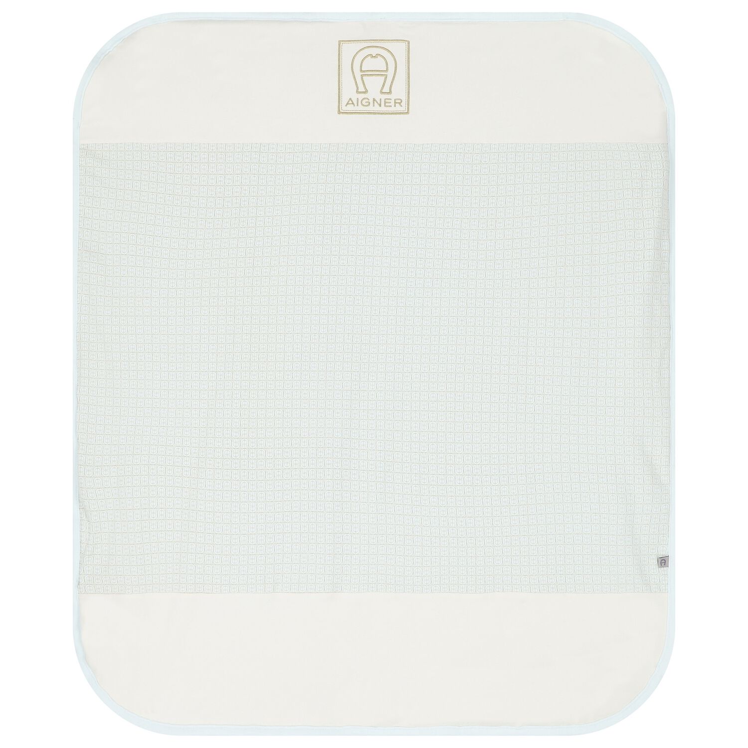 Baby Boys Blue & Gold Logo Blanket, 1, hi-res