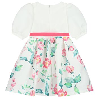 Girls White Floral Dress