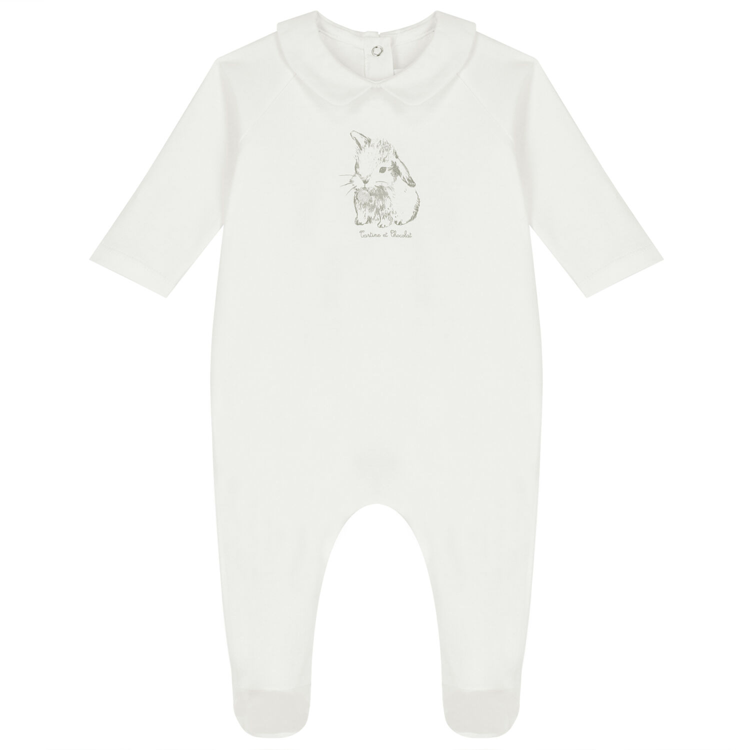Ivory Rabbit Babygrow, 1, hi-res