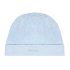 Boys Blue Logo Babygrow & Hat Set, 1, hi-res