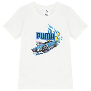 Boys White Hot Wheel T-Shirt